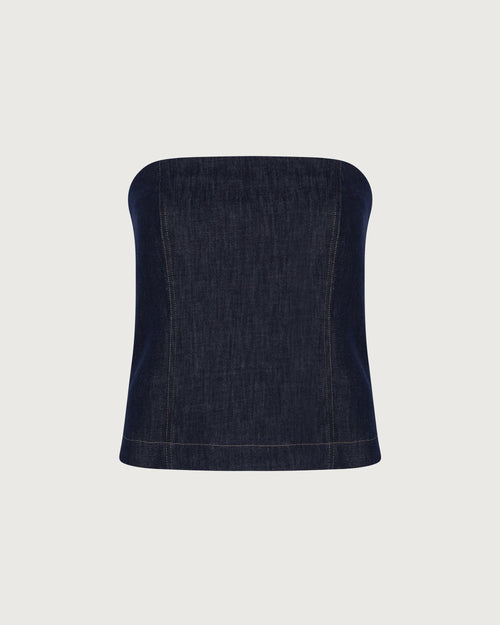 Brunello Cucinelli Bustier Denim blu  MB125EO909 C001 