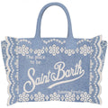 MC 2 SAINT BARTH Borsa   VANITY VOLANT N SANGALLO FLOWERS DENIM EMB 