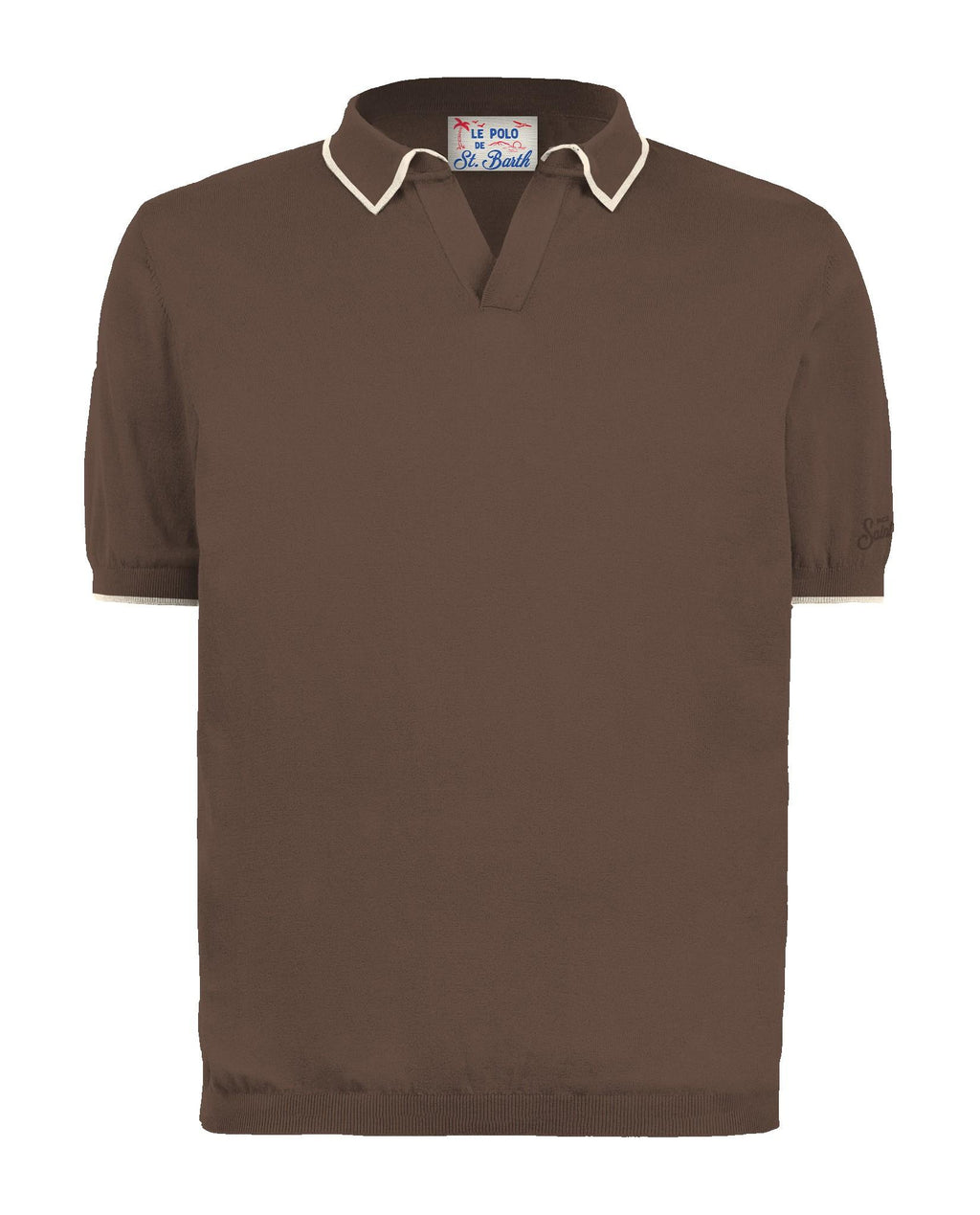 MC 2 SAINT BARTH Polo   SLOAN CONTRAST COTTON 18 BROWN 