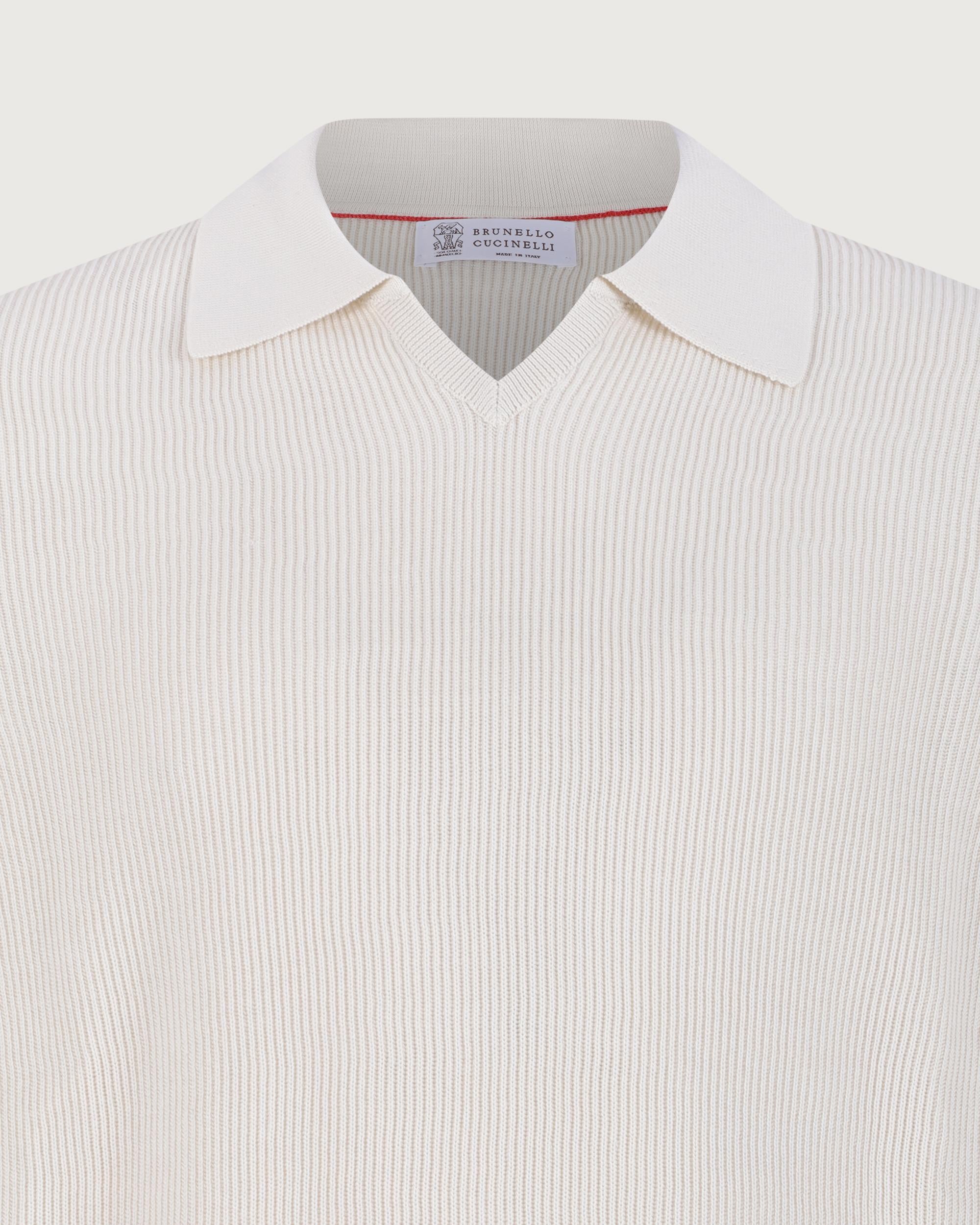 Brunello Cucinelli Polo English white+nocciola  M29400015 CSG56 
