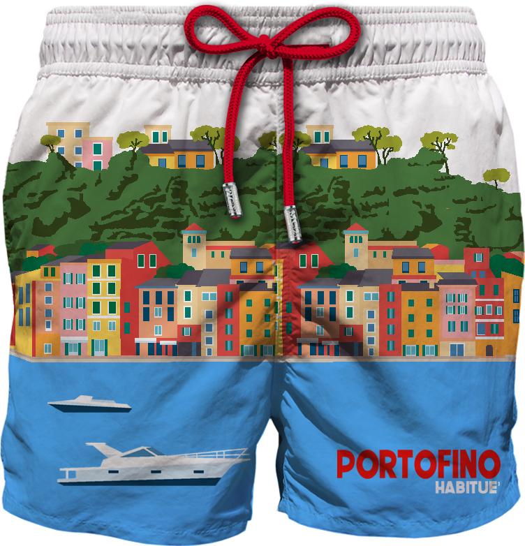 MC 2 SAINT BARTH Costume   GUSTAVIA PLACED PRINT PORTOFINO POSTCARD 01 